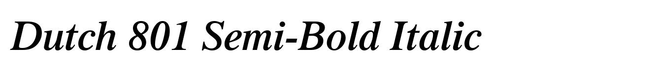 Dutch 801 Semi-Bold Italic